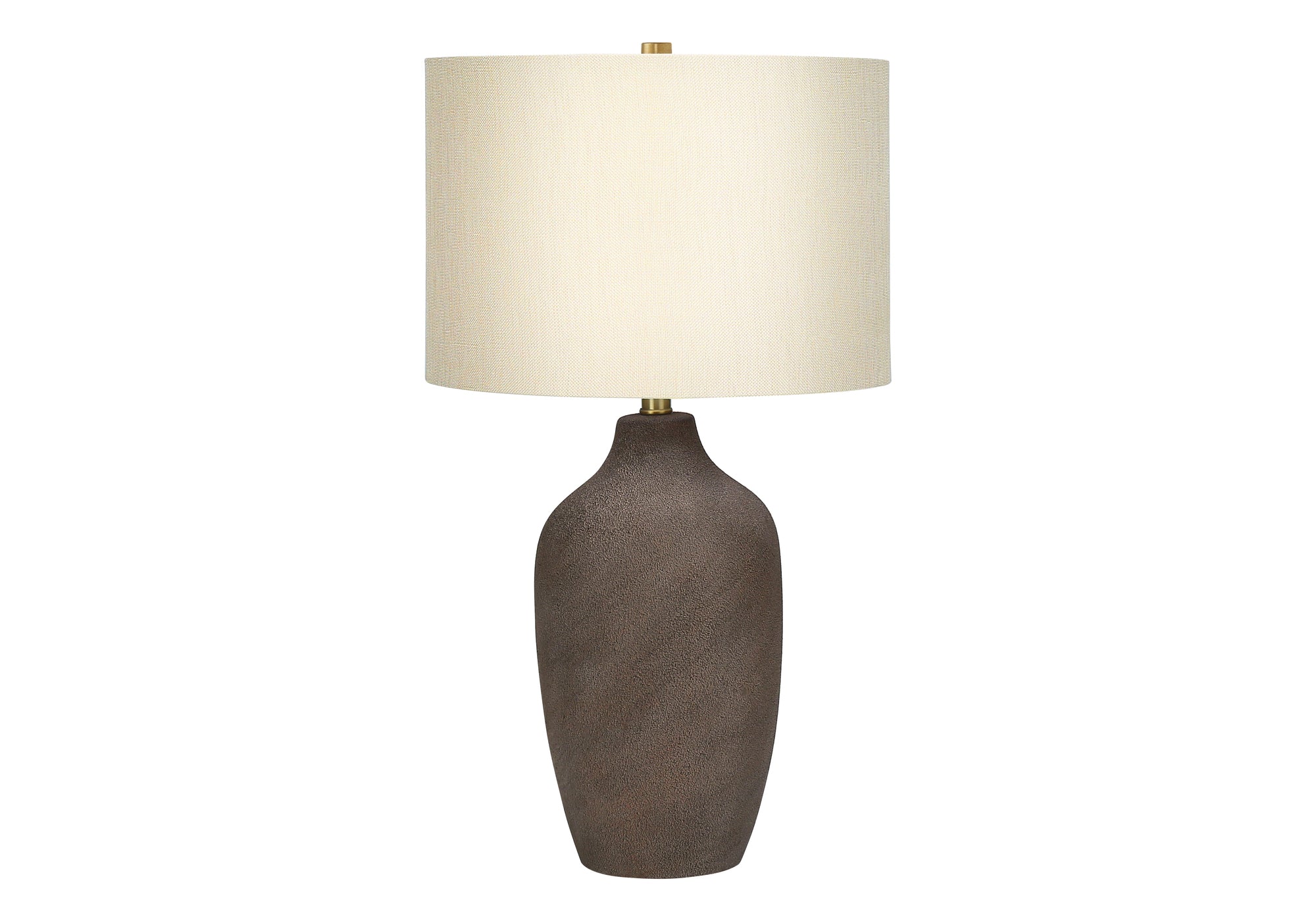 Monarch Specialties I 9709 Lightingtable Lamp, Grey Ceramic, Beige Shade, Contemporary