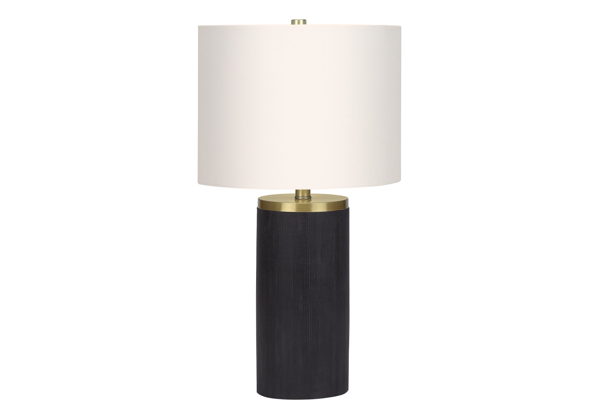 Monarch Specialties 9710 Lightingtable Lamp, Black Concrete, Ivory/Cream Shade, Modern Lighting-24 H Table, 13&quot; L X 13&quot; W X 24&quot; H