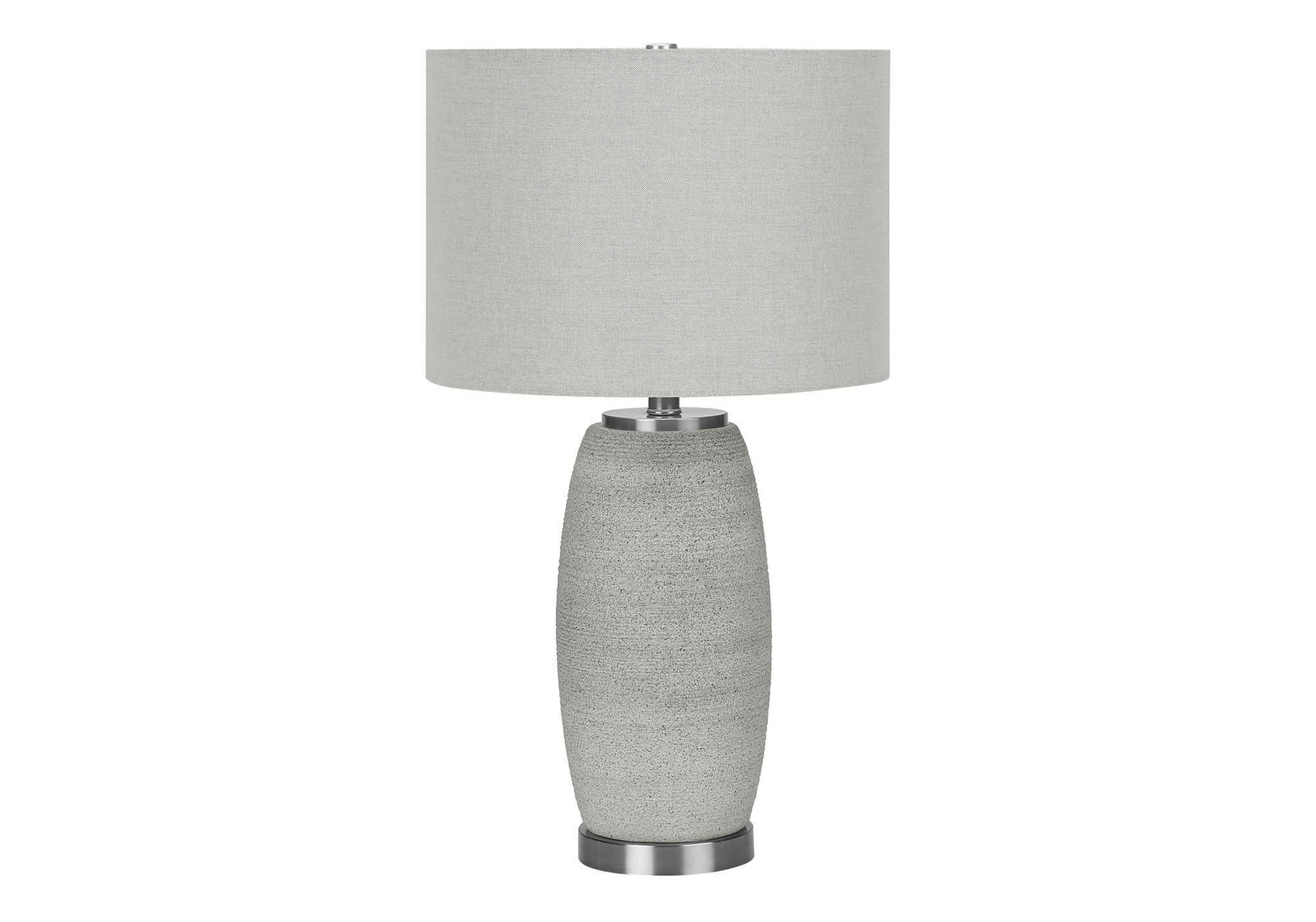 Monarch Specialties 9711 Lightingtable Lamp, Grey Ceramic, Shade, Modern Lighting-25 H Table, 14&quot; L X 14&quot; W X 25&quot; H