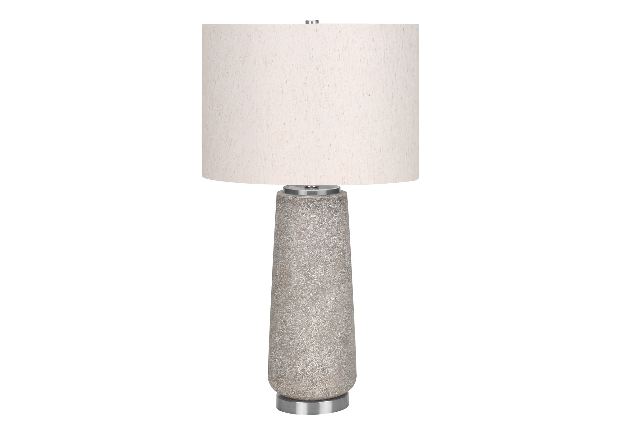 Monarch Specialties 9712 Lightingtable Lamp, Grey Resin, Ivory/Cream Shade, Modern Lighting-29 H Table, 16&quot; L X 16&quot; W X 29&quot; H