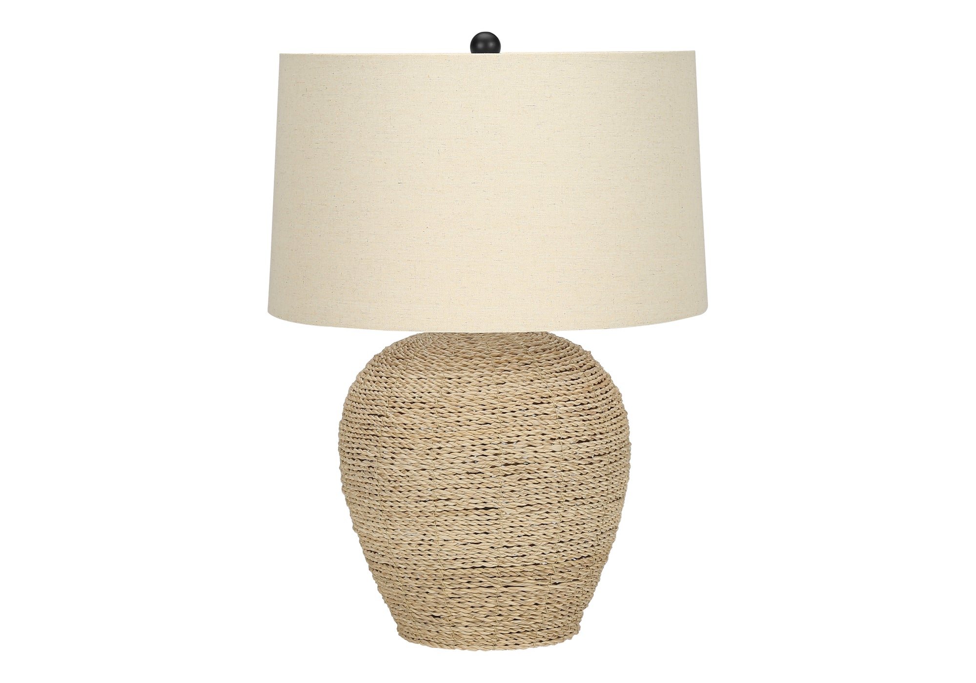 Monarch Specialties I 9713 Lightingtable Lamp, Rattan, Beige Shade, Transitional