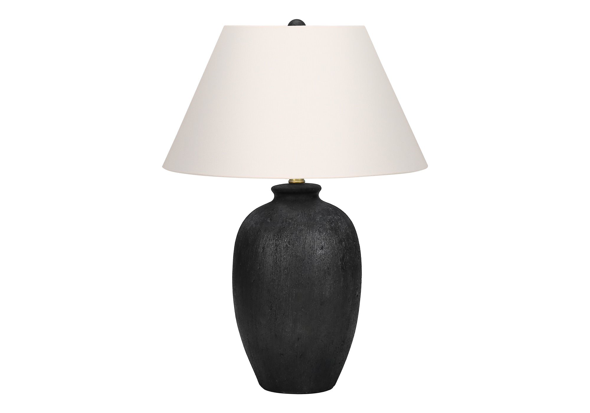 Monarch Specialties 9721 Lightingtable Lamp, Black Ceramic, Ivory/Cream Shade, Modern Lighting-24 H Table, 17&quot; L X 17&quot; W X 24&quot; H