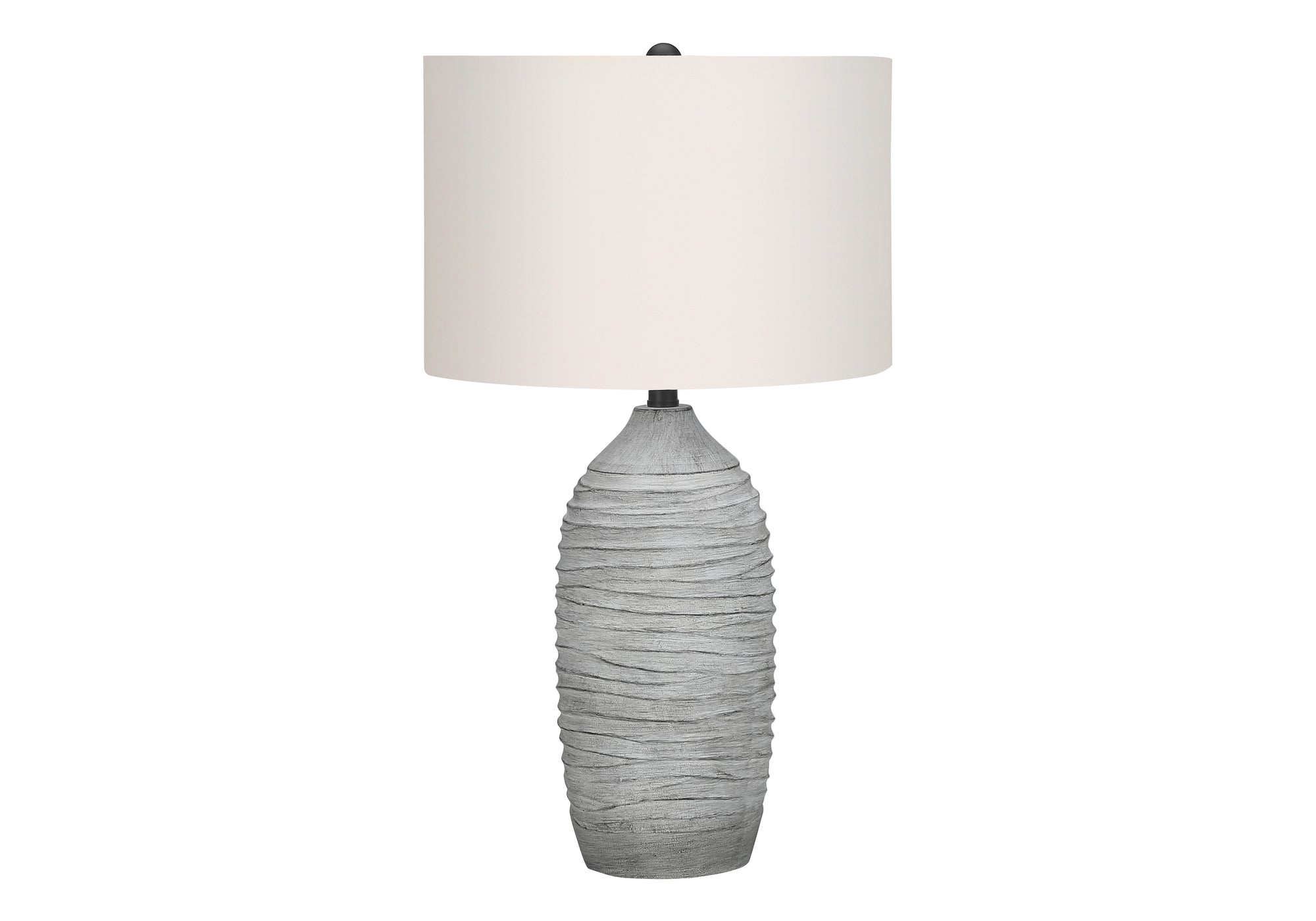 Monarch Specialties 9723 Lightingtable Lamp, Grey Resin, Ivory/Cream Shade, Modern Lighting-27 H Table, 15&quot; L X 15&quot; W X 27&quot; H
