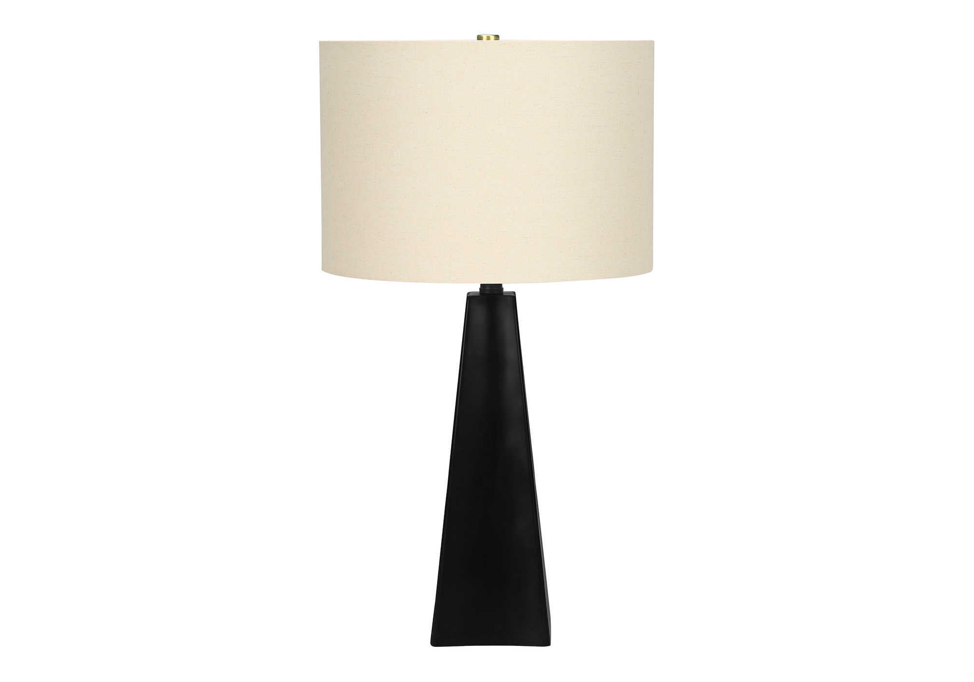 Monarch Specialties I 9726 Lightingtable Lamp, Black Resin, Beige Shade, Modern