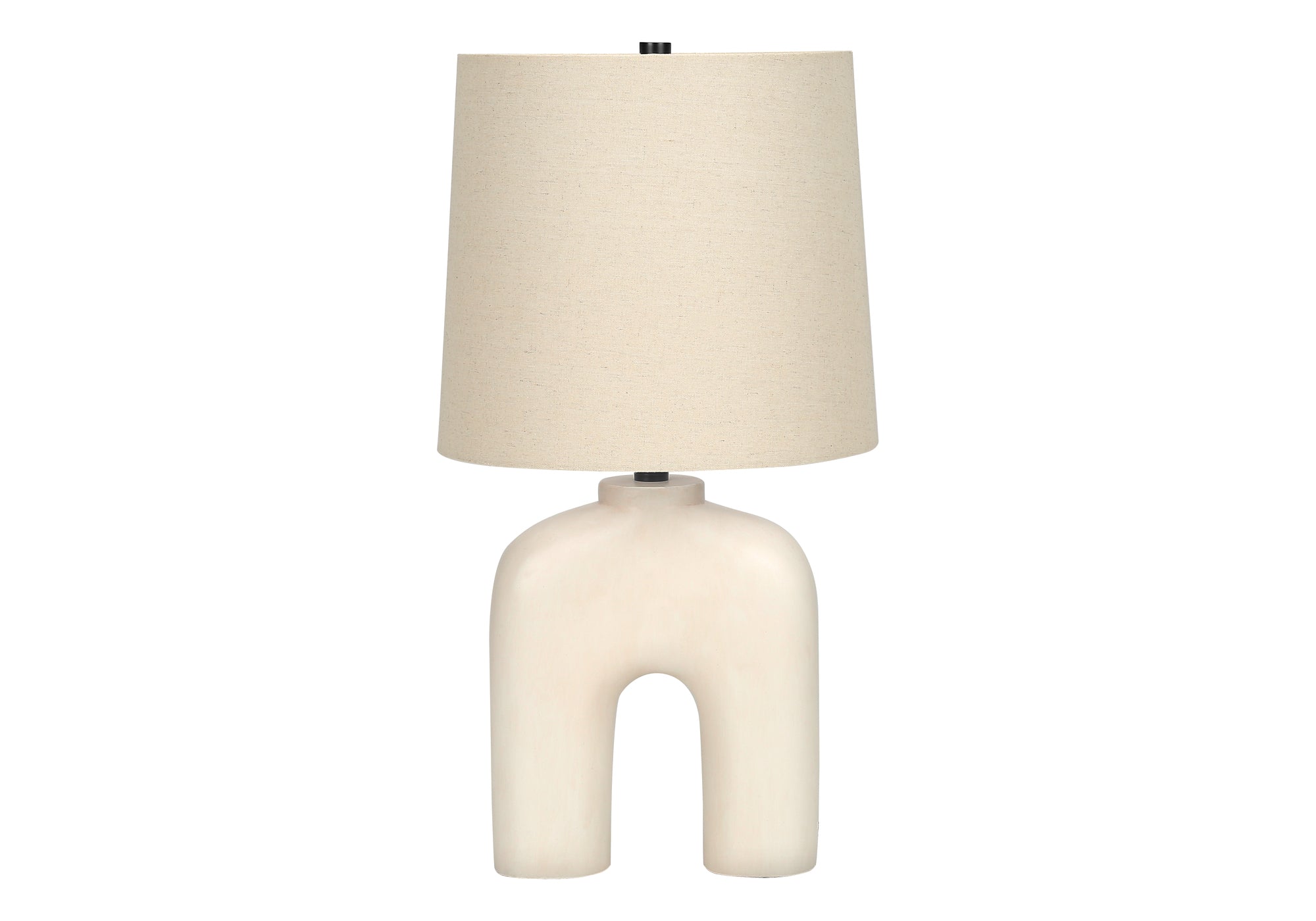 Monarch Specialties I 9728 Lightingtable Lamp, Cream Resin, Beige Shade, Modern