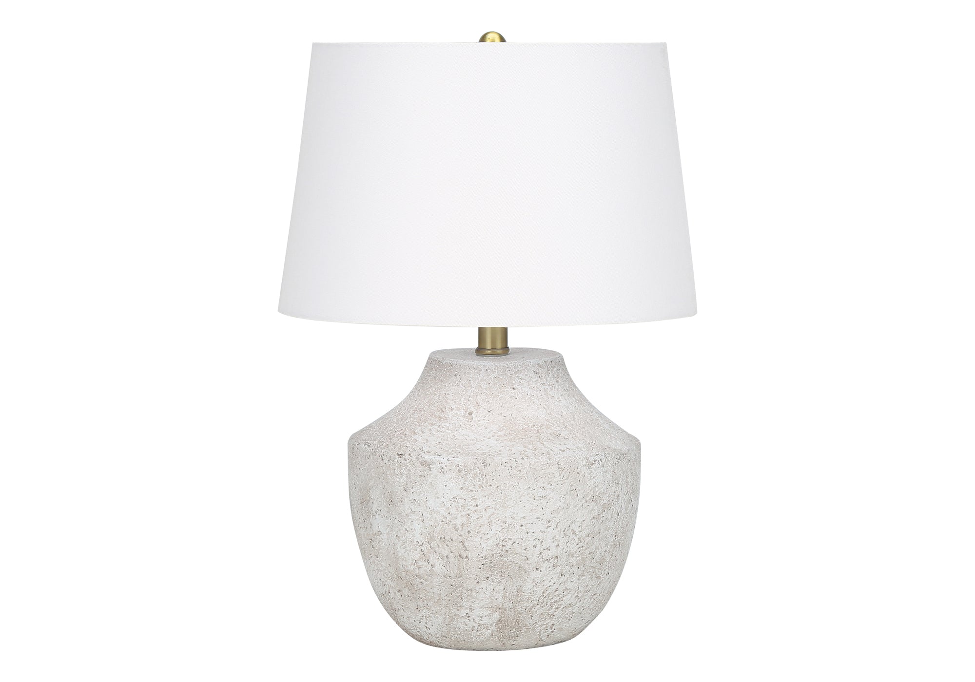 Monarch Specialties I 9729 Lightingtable Lamp, Cream Concrete, Ivory/Cream Shade, Modern