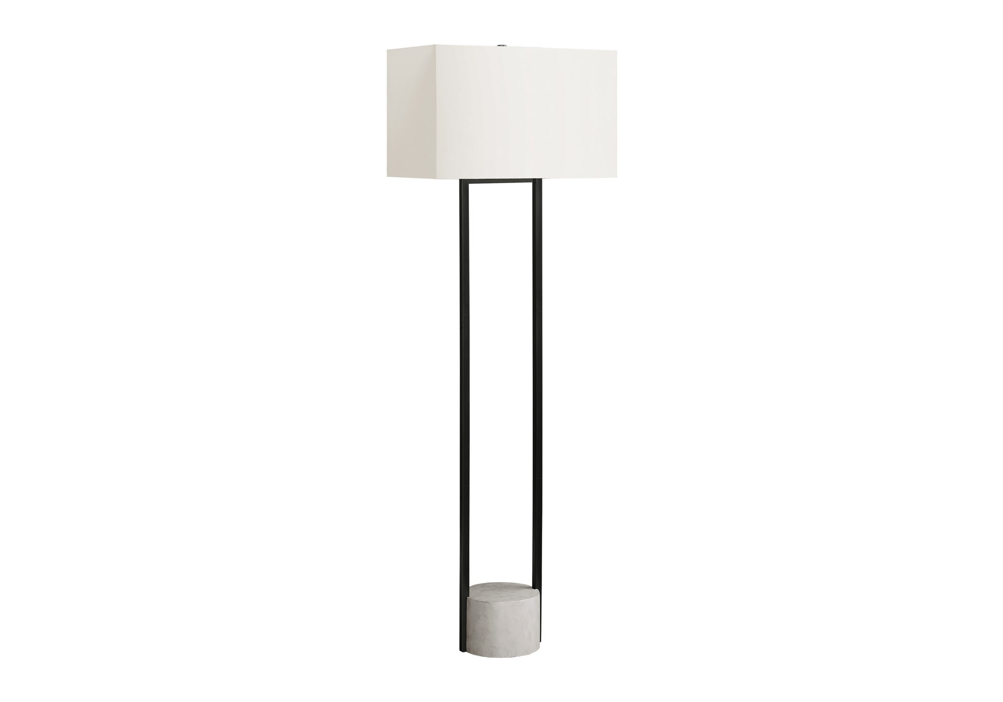 Monarch Specialties 9752, Black Cream Shade, Contemporary Lighting Floor Lamp Metal Ivory, 20&quot; L X 12&quot; W X 62&quot; H