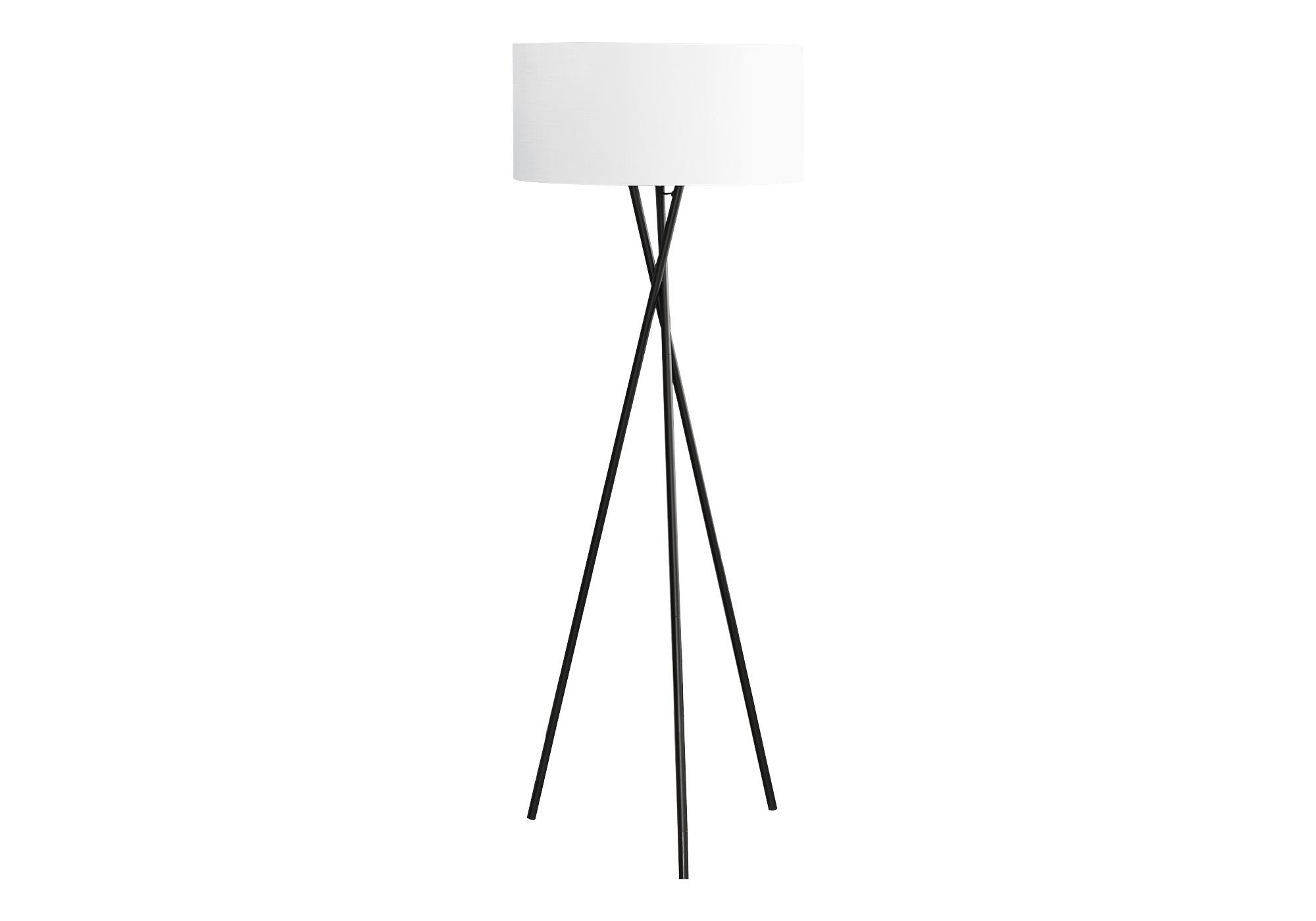 Monarch Specialties 9756, Black Cream Shade, Contemporary Lighting 62&quot; H Tripod Floor Lamp Metal Ivory, 22&quot; L X 22&quot; W X 62.25&quot; H