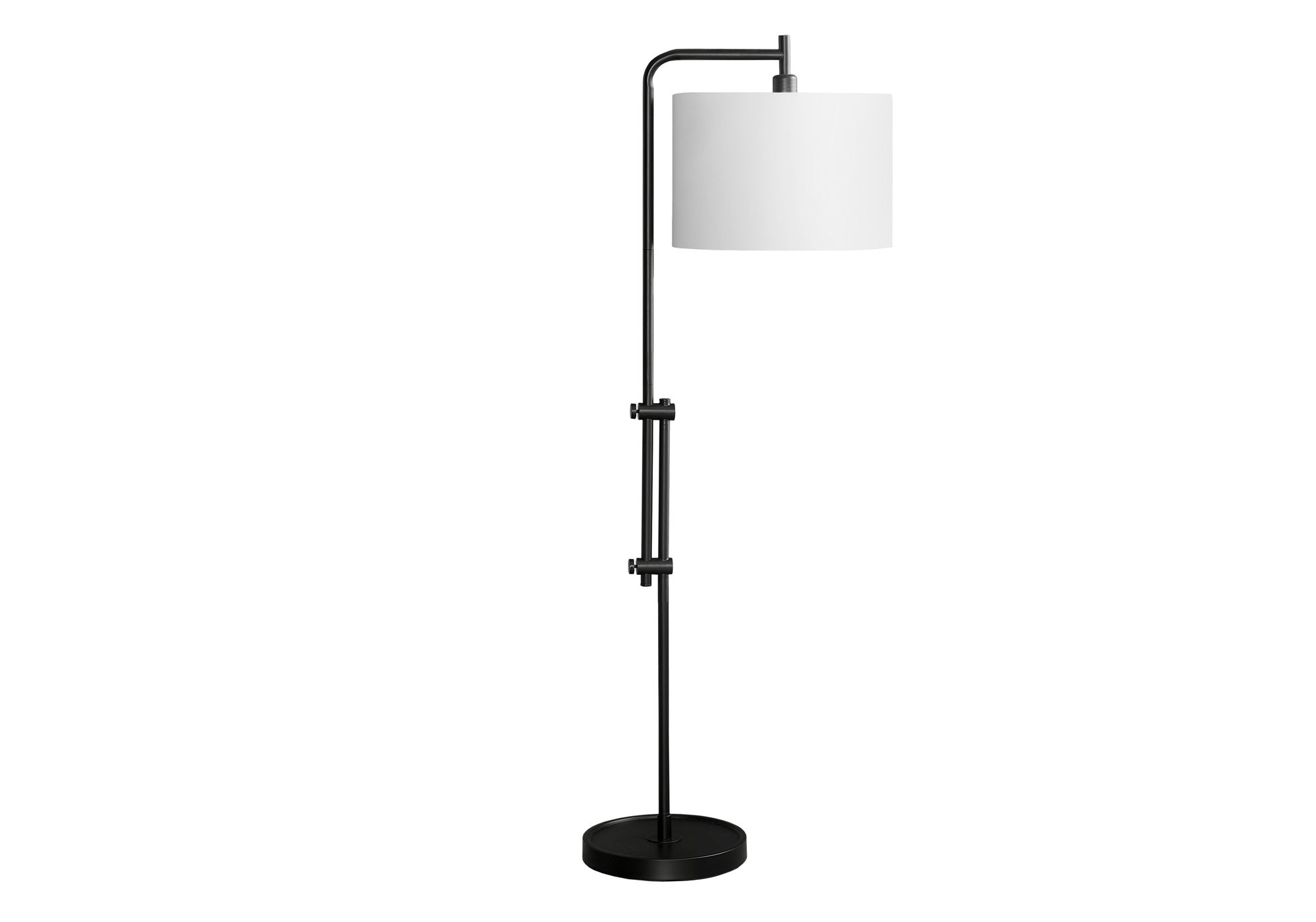 Monarch Specialties 9760, Black Cream, Contemporary Lighting 63&quot; H Floor Lamp Metal Ivory Shade, 20&quot; L X 14&quot; W X 63.5&quot; H