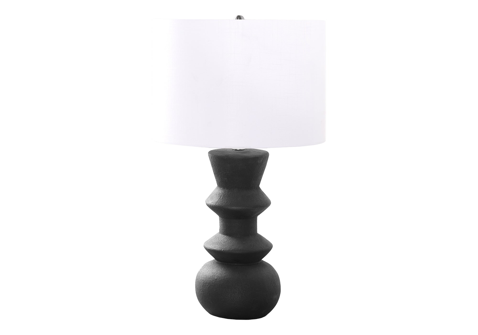 Monarch Specialties I 9763 Lighting, 26&quot; H, Table Lamp, Black Ceramic, Ivory/Cream Shade, Contemporary