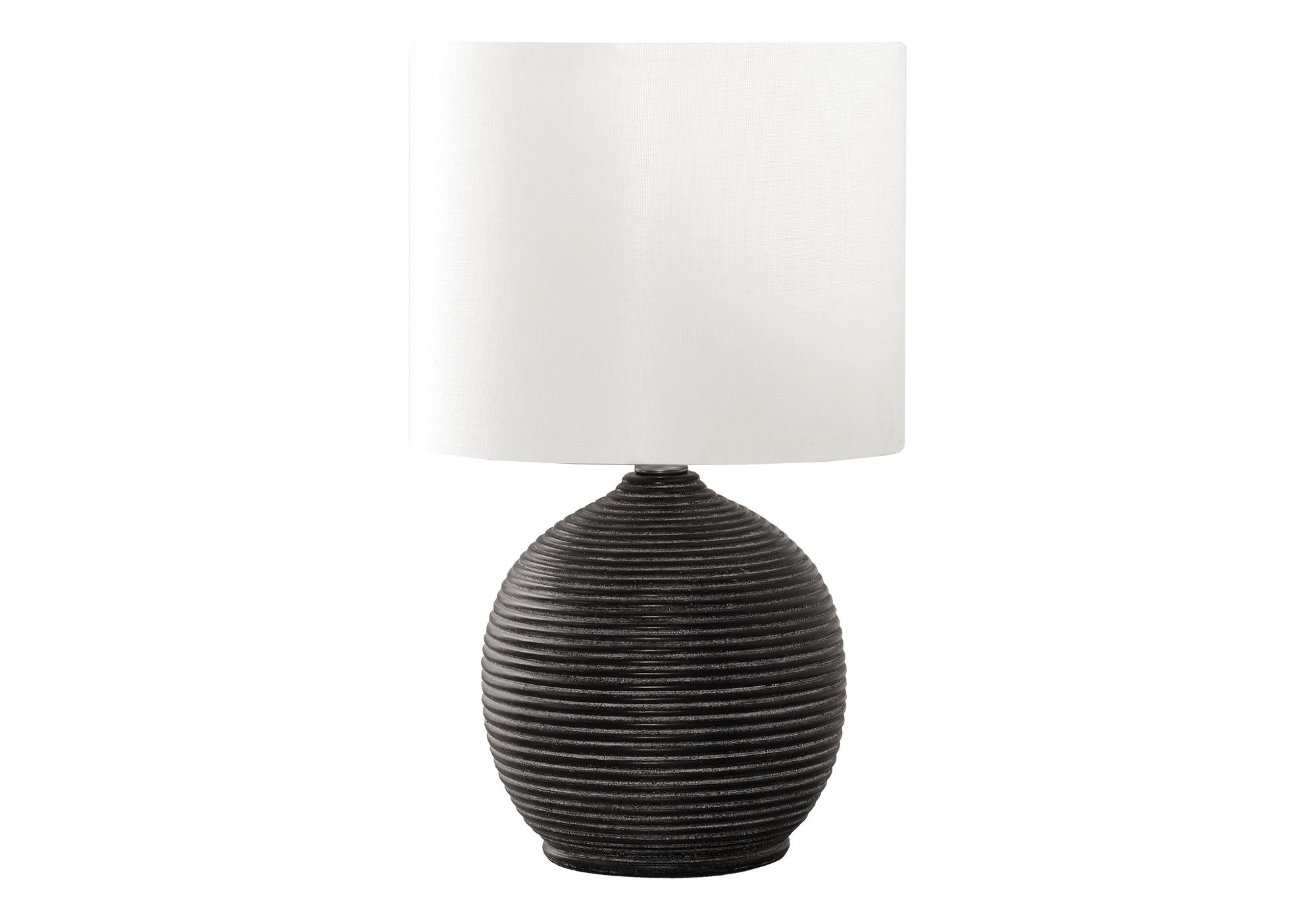 Monarch Specialties 9764, Black Cream, Contemporary Lighting 16&quot; H Table Lamp Resin Ivory Shade, 9.5&quot; L X 9.5&quot; W X 16.5&quot; H