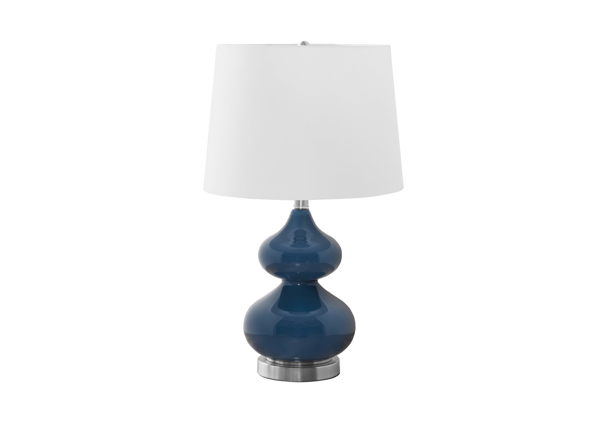 Monarch Specialties 9767, Blue Cream, Contemporary Lighting Table Lamp Glass Ivory Shade, 14&quot; L X 14&quot; W X 24&quot; H