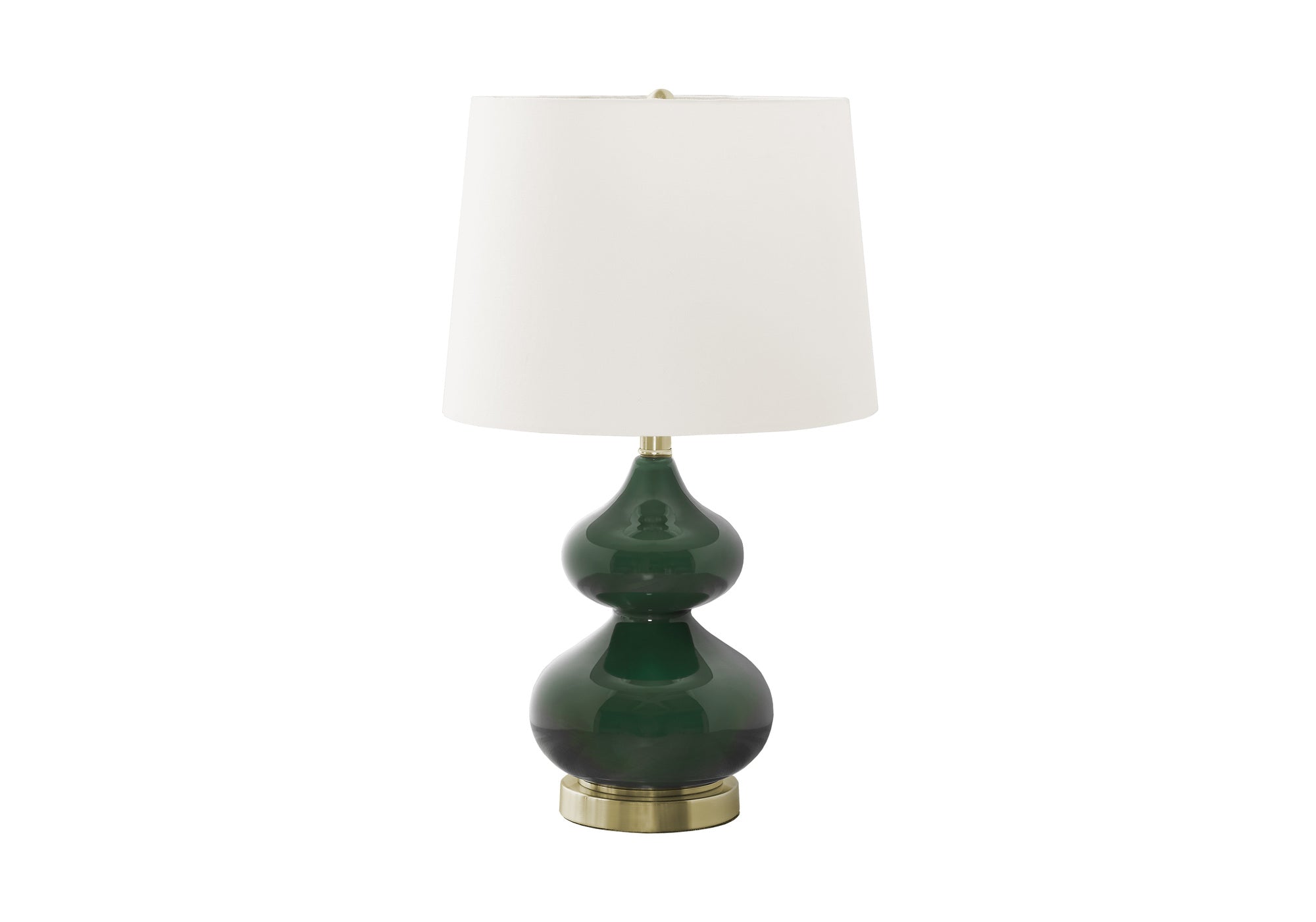 Monarch Specialties 9768, Green Cream, Contemporary Lighting Table Lamp Glass Ivory Shade, 14&quot; L X 14&quot; W X 24&quot; H