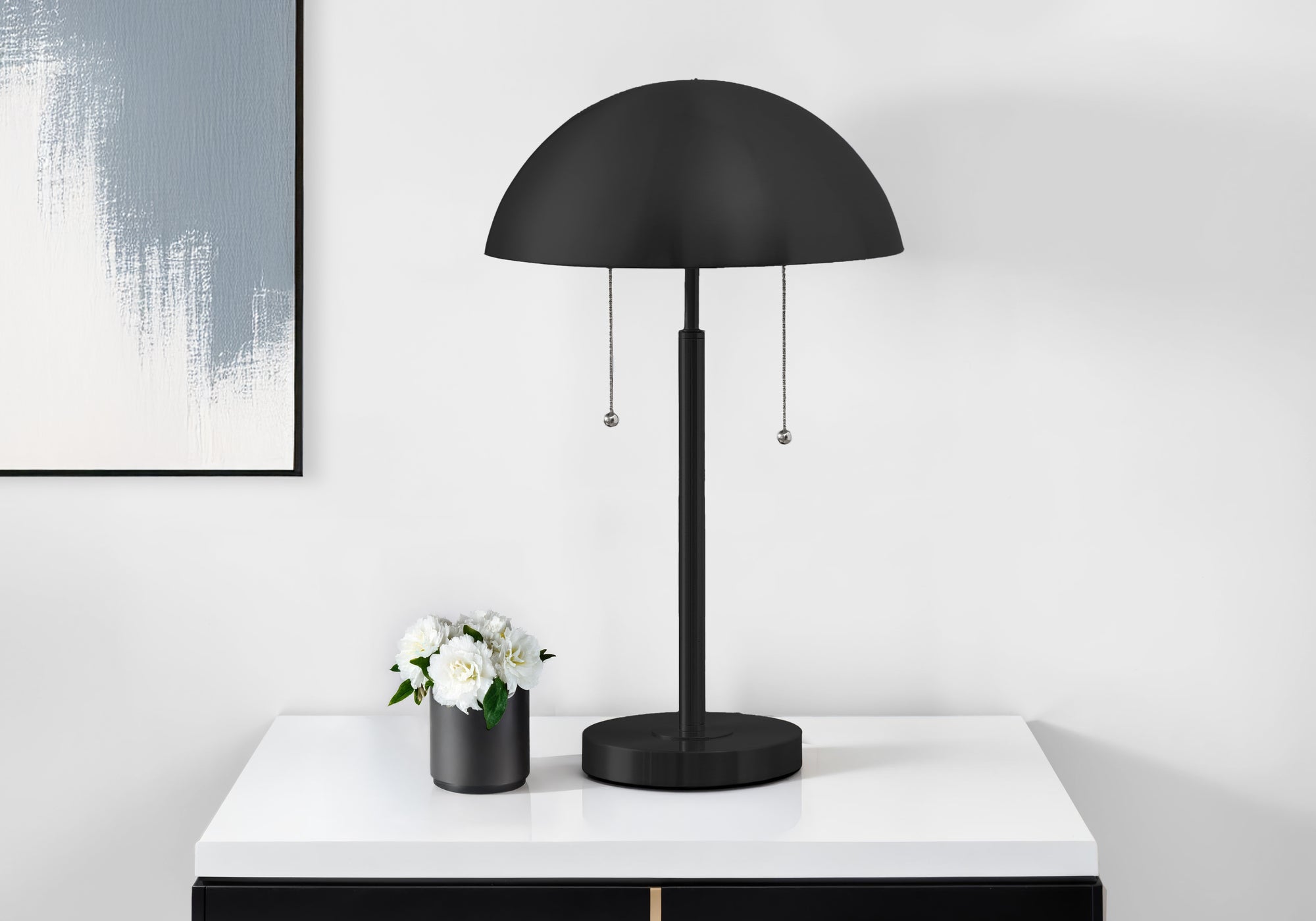 Lighting, 20H, Table Lamp, Black Metal, Contemporary