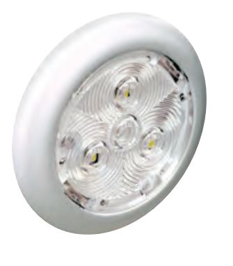 Attwood Led Round Interior And Exterior Light White Plastic Bezel, 2.75-Inch, White