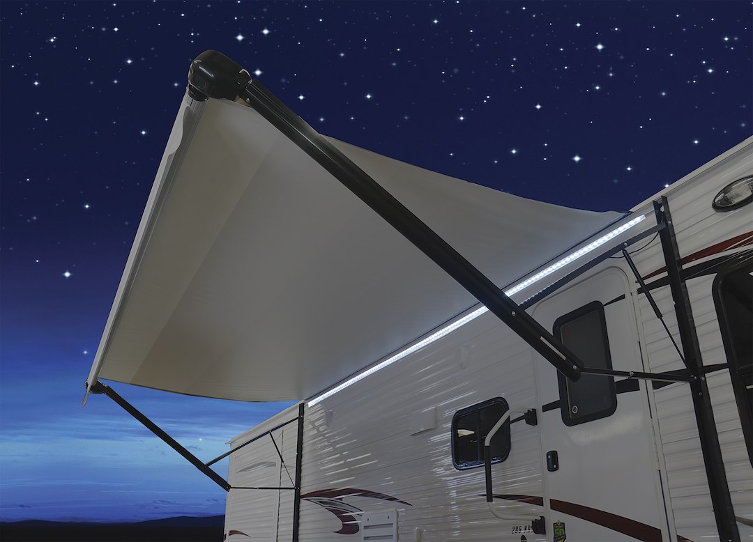 Lippert Components Solera Led Awning Light Kit With White Lights, Switch And Plate For 5Th Wheel Rvs, Travel Trailers And Motorhomes - 674283, 21'