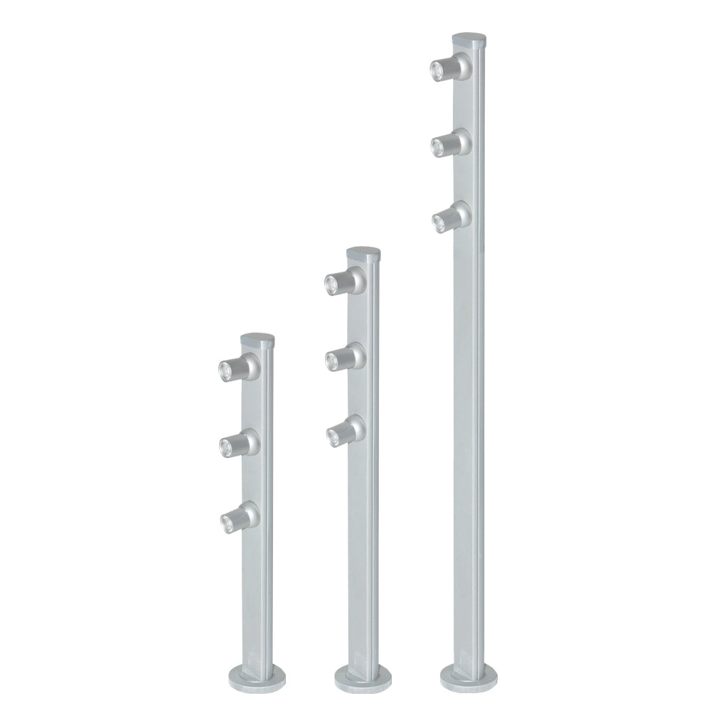 Jesco Lighting Mizar Vertical Pole Light - 15in Silver Finish, Model SD105CC152550-S
