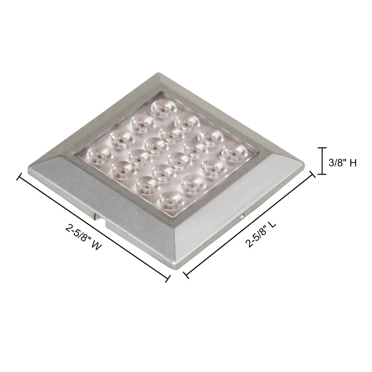 Jesco Lighting Sd121Cv-35-30-S Orionis - 2.63&quot; Led Square Surface Mount Display Light, Silver Finish