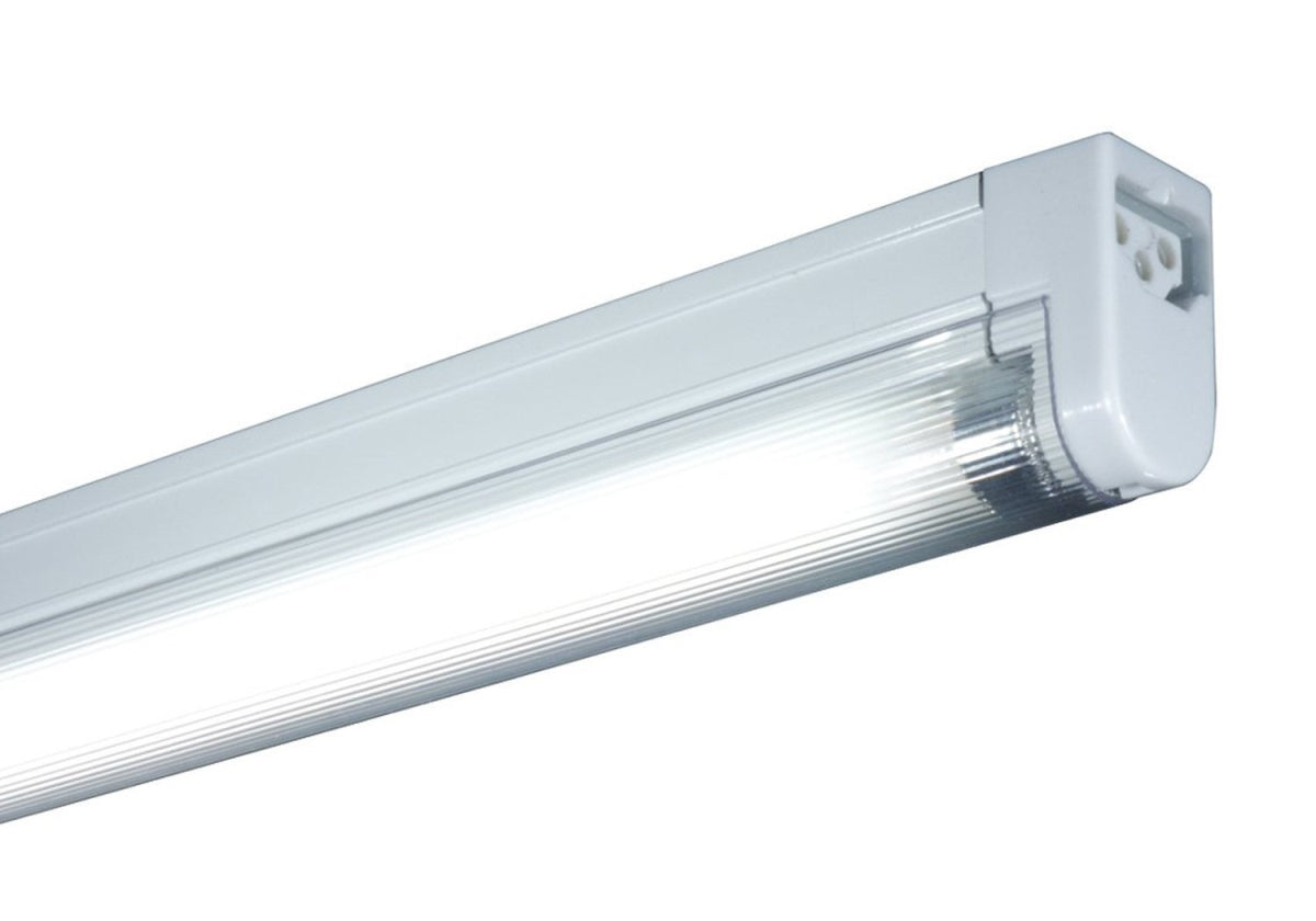 Jesco Lighting Fluorescent Undercabinet Fixture, T4 Sleek Plus, 2-Wire Non-Grounded, Steel, White, Model SP4-16SW/64-W