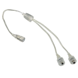 Jesco Lighting Outdoor DC 2-Way Power Splitter, Clear Finish, Model DL-PS-OD-2Y, Plastic Material