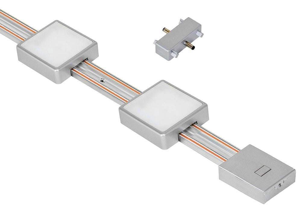 Jesco Lighting Kit-Rz-Ext-T12-Sq2-30-Sv Radianz 2-Light Square Led Track Lighting Extension Kit, Silver, 12&quot;