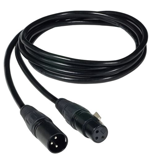 Jesco Lighting DMX 3-Pin XLR Extension Cable, 16 FT, Plug and Play, Black, Model LCC-XLR3-EXT-16