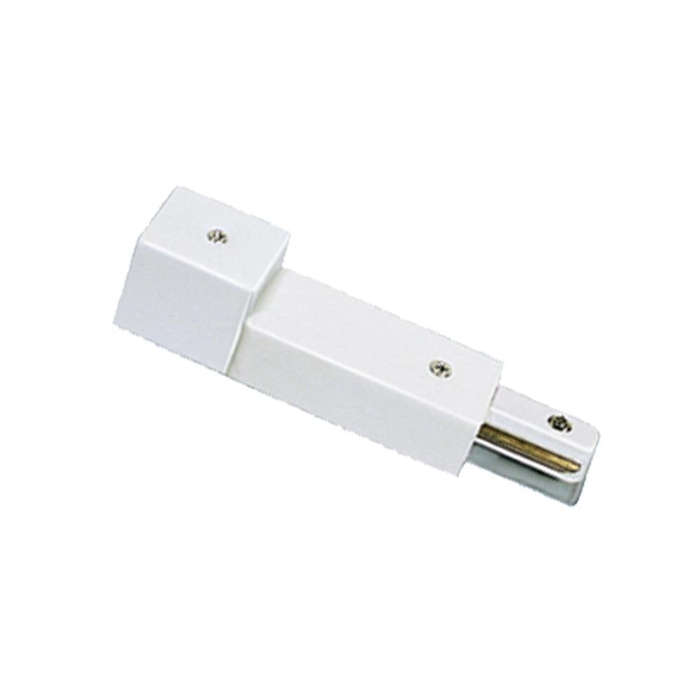 Jesco Lighting LLEBXWH Live End Accessory with BX Conduit Box, 2-Wire Single Circuit Track, White Finish