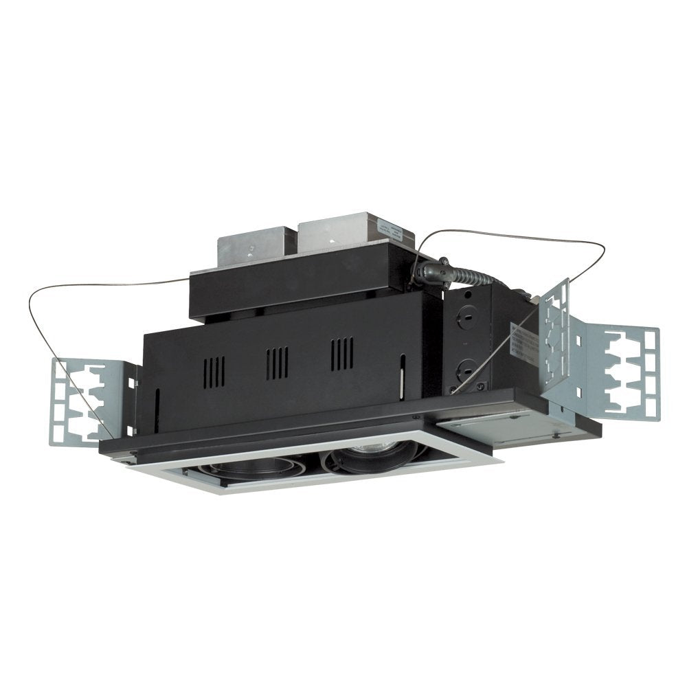 Jesco Lighting MGMH2039-2EWB Modulinear 39W PAR20 2-Light Directional Fixture, Black Interior/White Trim, New Construction