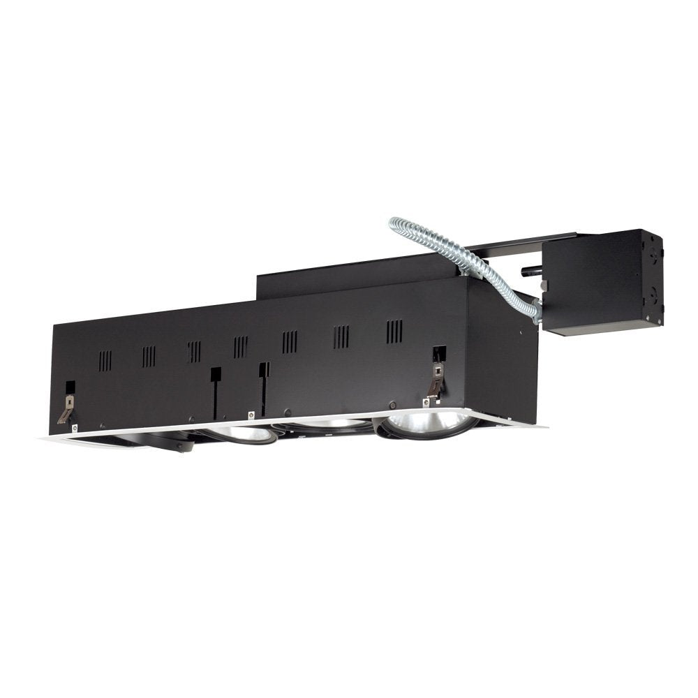 Jesco Lighting MGRP38-4SB Directional Lighting, 4-Light Linear, Metal, 150W, 120V, Black Interior with Silver Trim