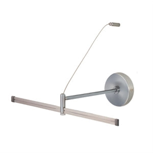 Jesco Lighting Wall Monorail Power Feed, Satin Nickel, 36in Extension, Model MA-WMPF36SN