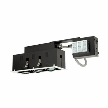 Jesco Lighting MGR1650-3EWB 3-Light Directional Lighting, 50W MR16, Black Interior/White Trim, 120V