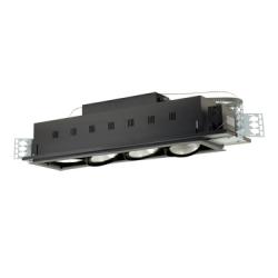 Jesco Lighting MGR1650-1ESB Directional Lighting, 50W MR16, Black Interior, Silver Trim, 120V, Double Gimbal