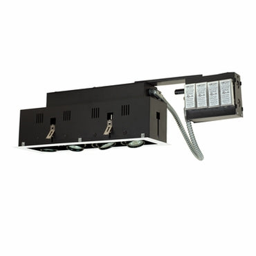 Jesco Lighting Modulinear Directional Lighting 50W MR16 4-Light, Black Interior/White Trim, Model MGR1650-4EWB, 120V