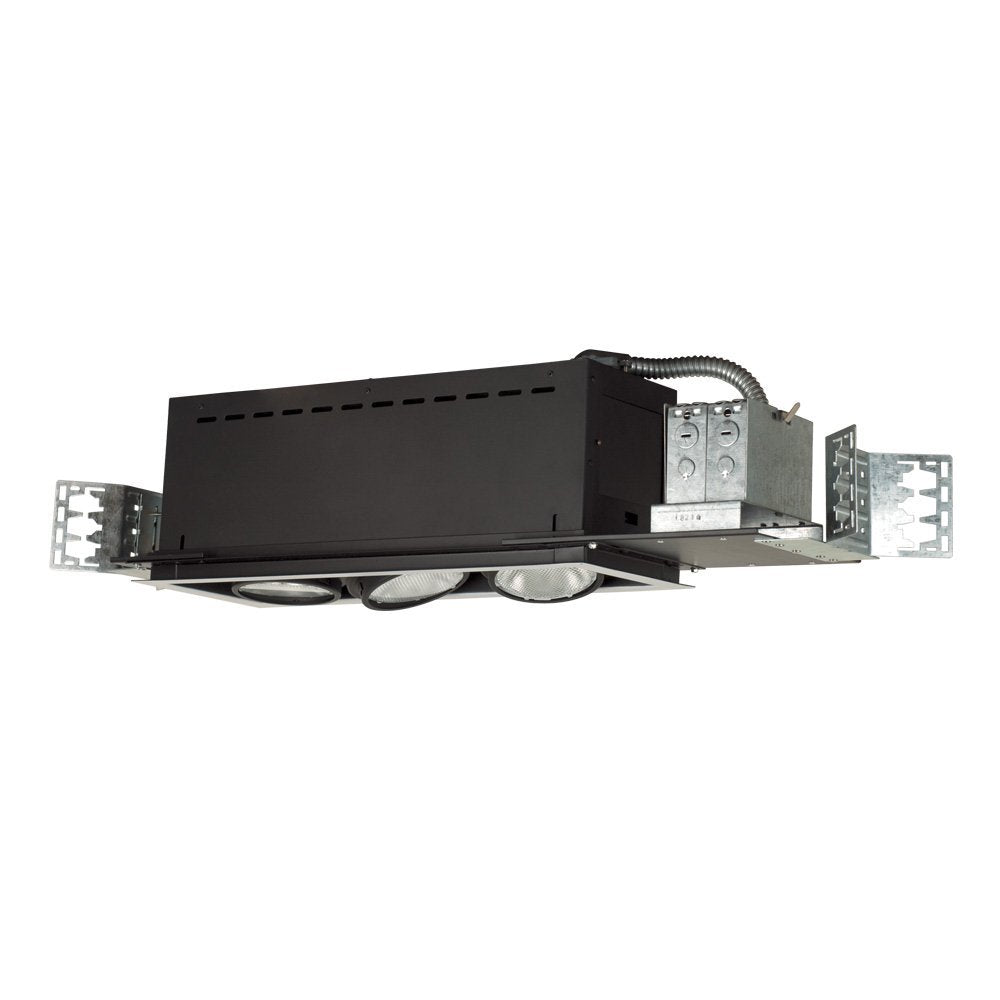 Jesco Lighting MYP30-3WB 3-Light Linear Directional Lighting, Adjustable Yoke, 35-1/8in Length, White Trim/Black Interior