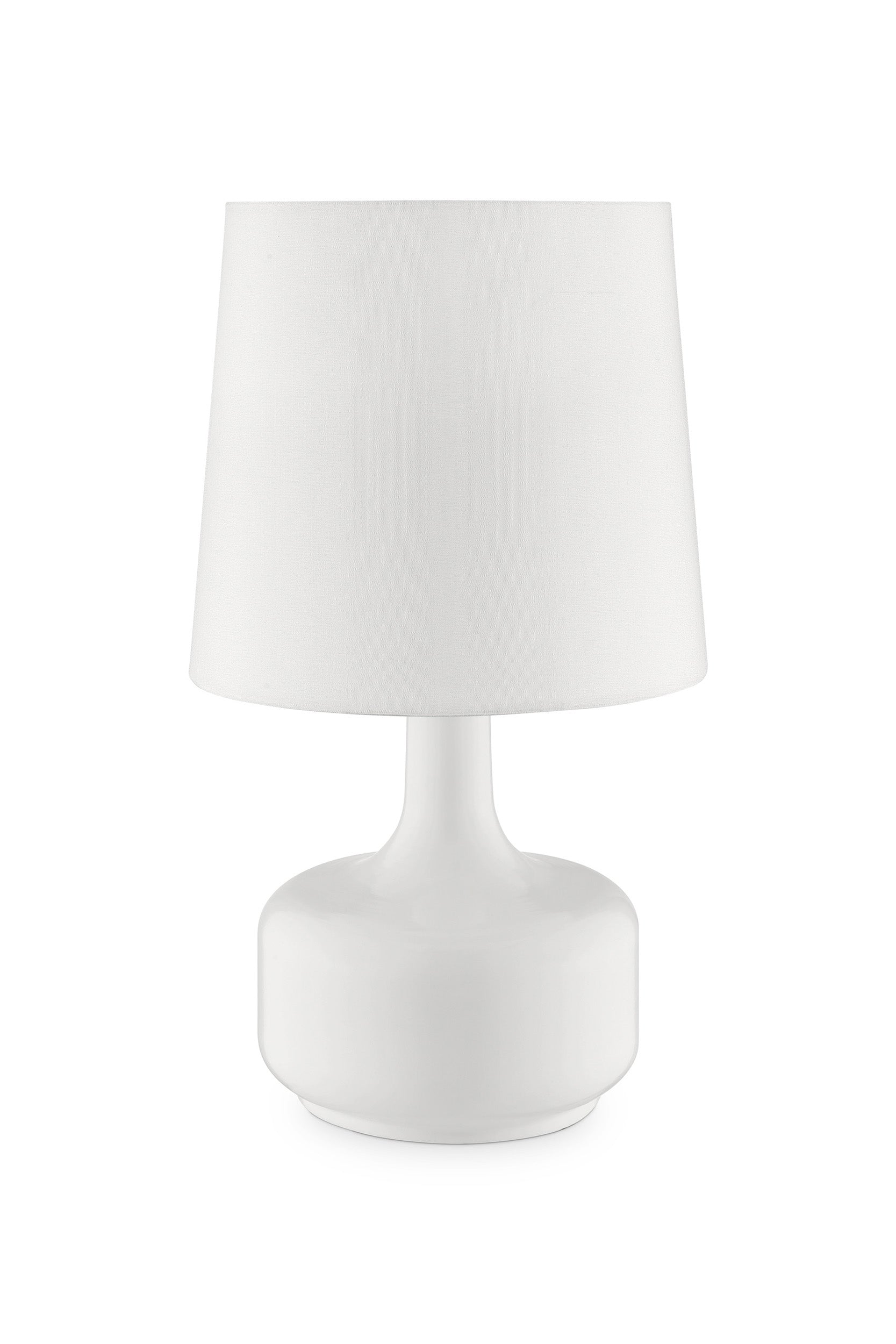 ORE Touch On Table Lamp, Modern Mid-Century Design, 17.25in Tall, Powder Cloud White, Model K-819WH