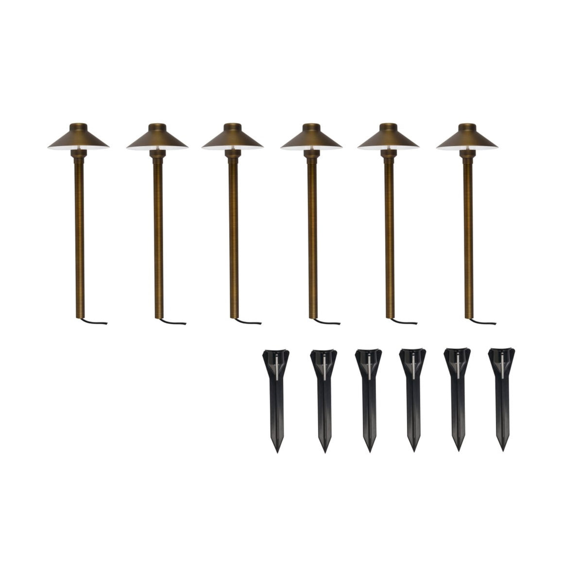Aera cast brass path lighting pack of 6