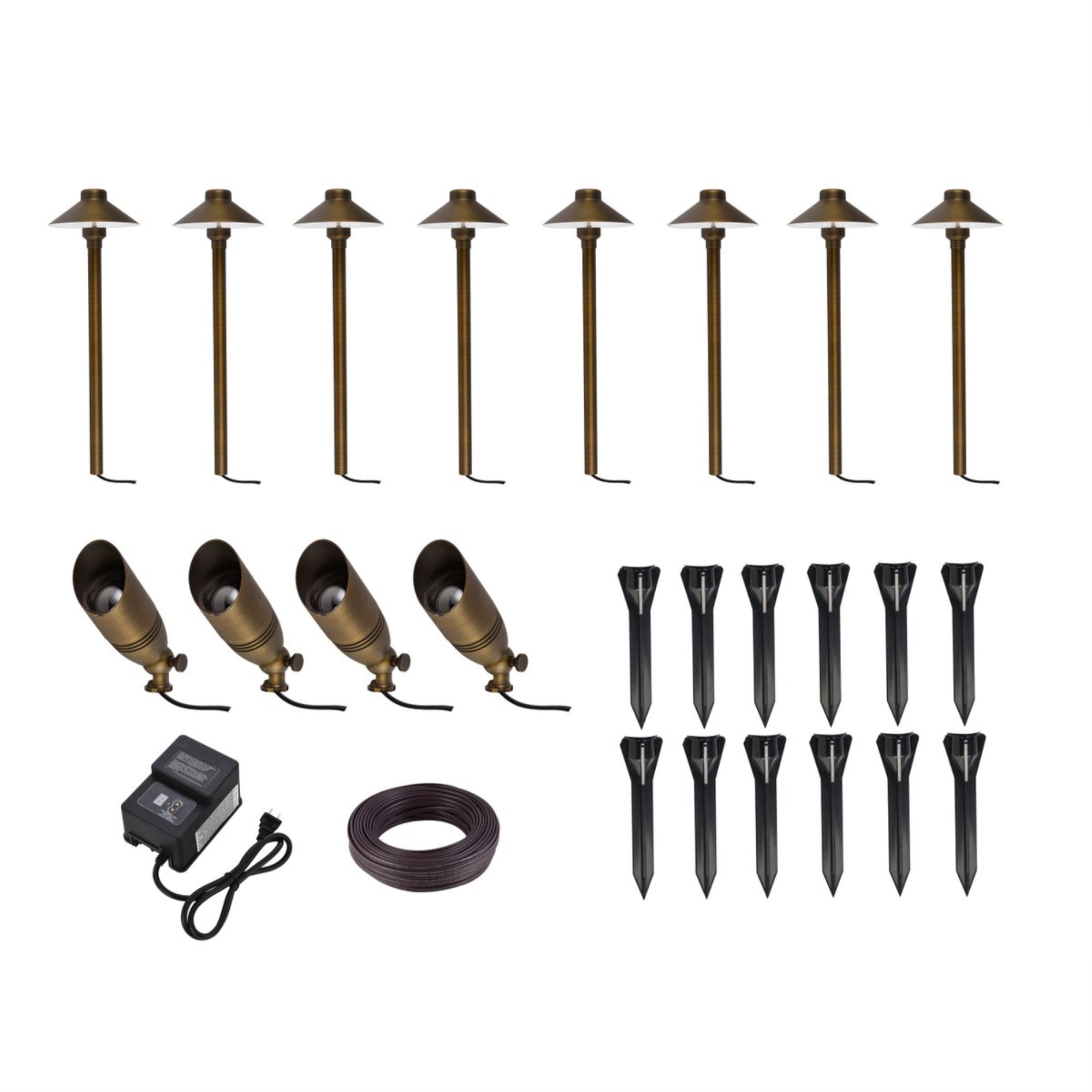 Aera cast brass landscape lighting full starter pack of 12 kit 3
