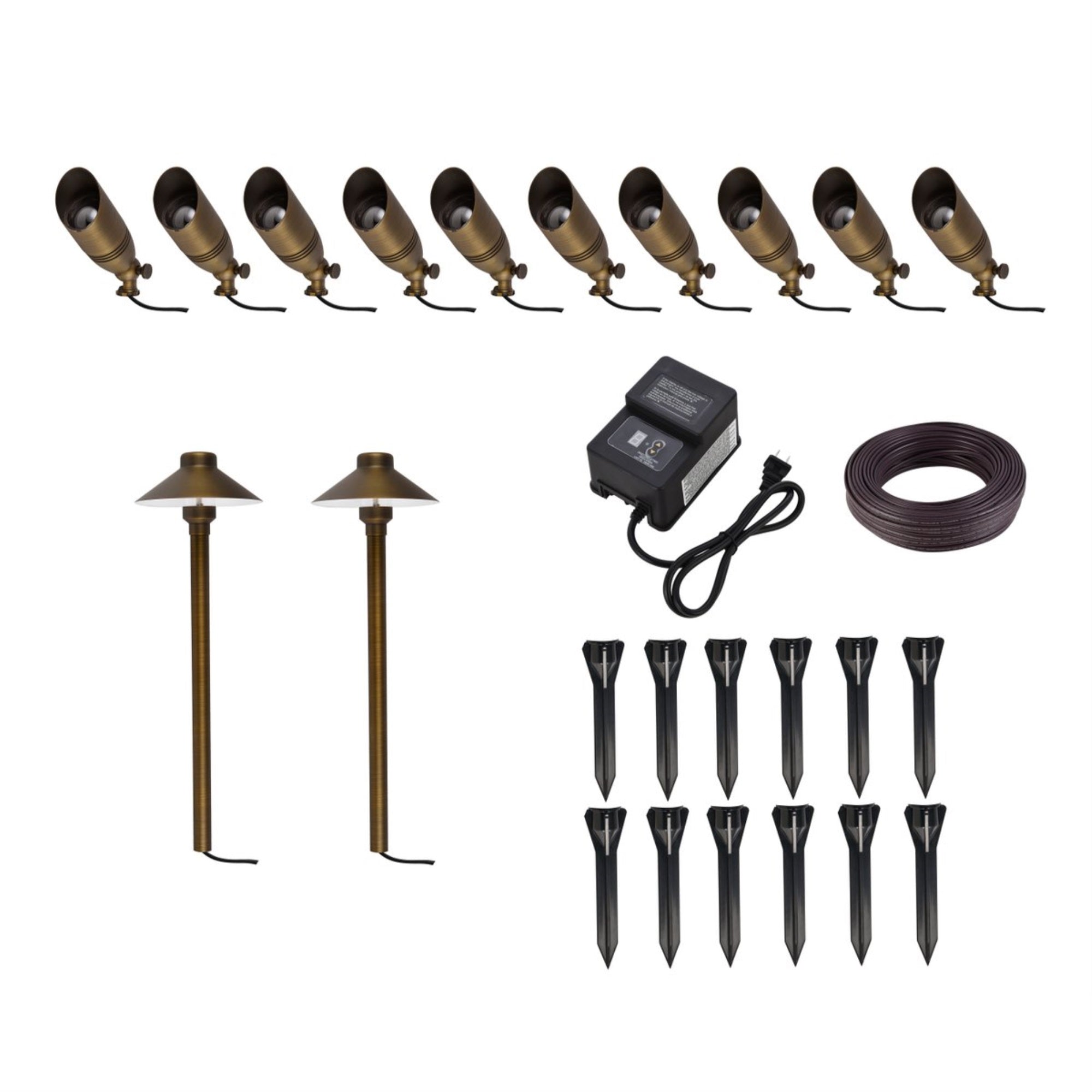 Aera cast brass landscape lighting full starter pack of 12 kit 4