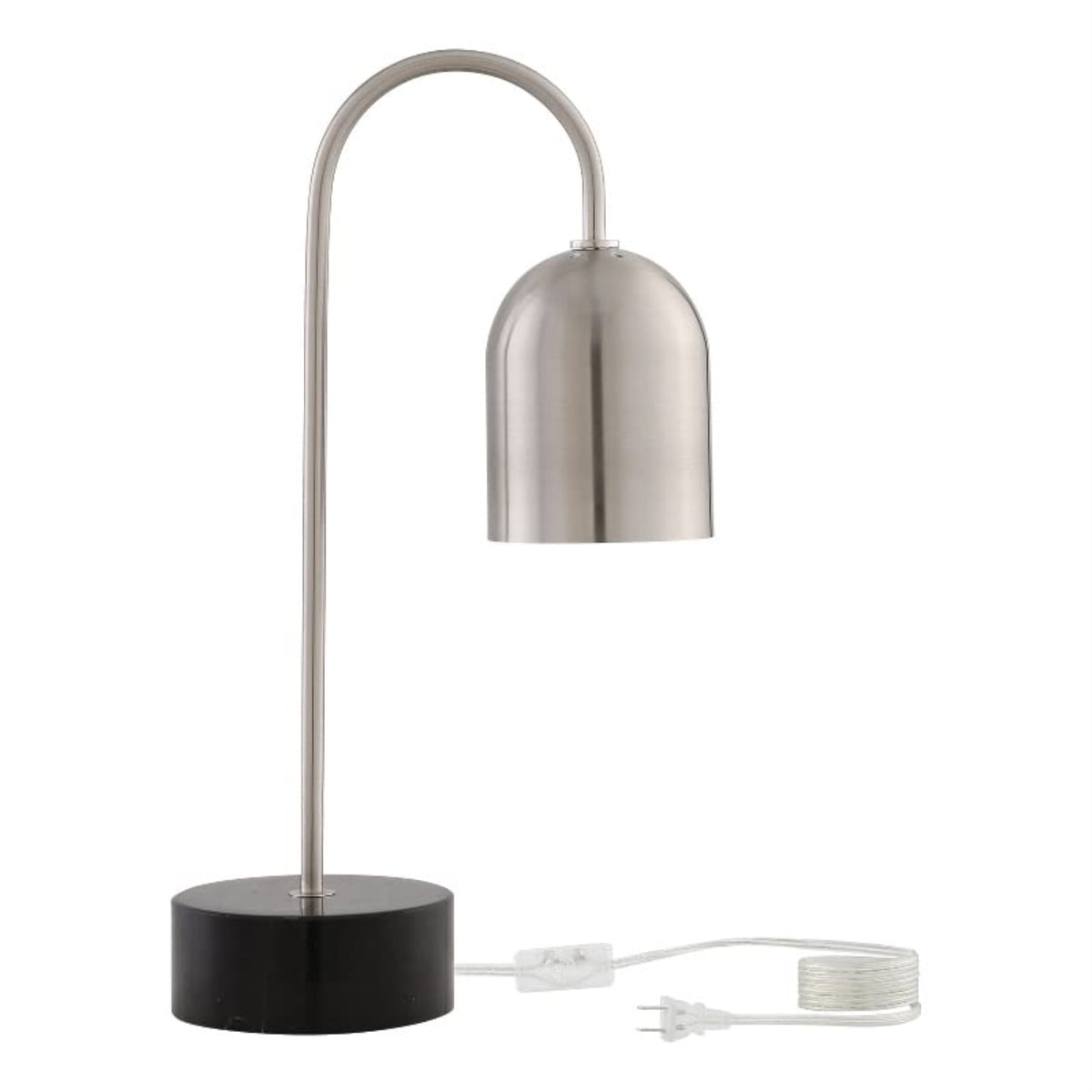 Rya Table Lamp 5ft Power Cord, Marble Stone Base , Stainless Steel