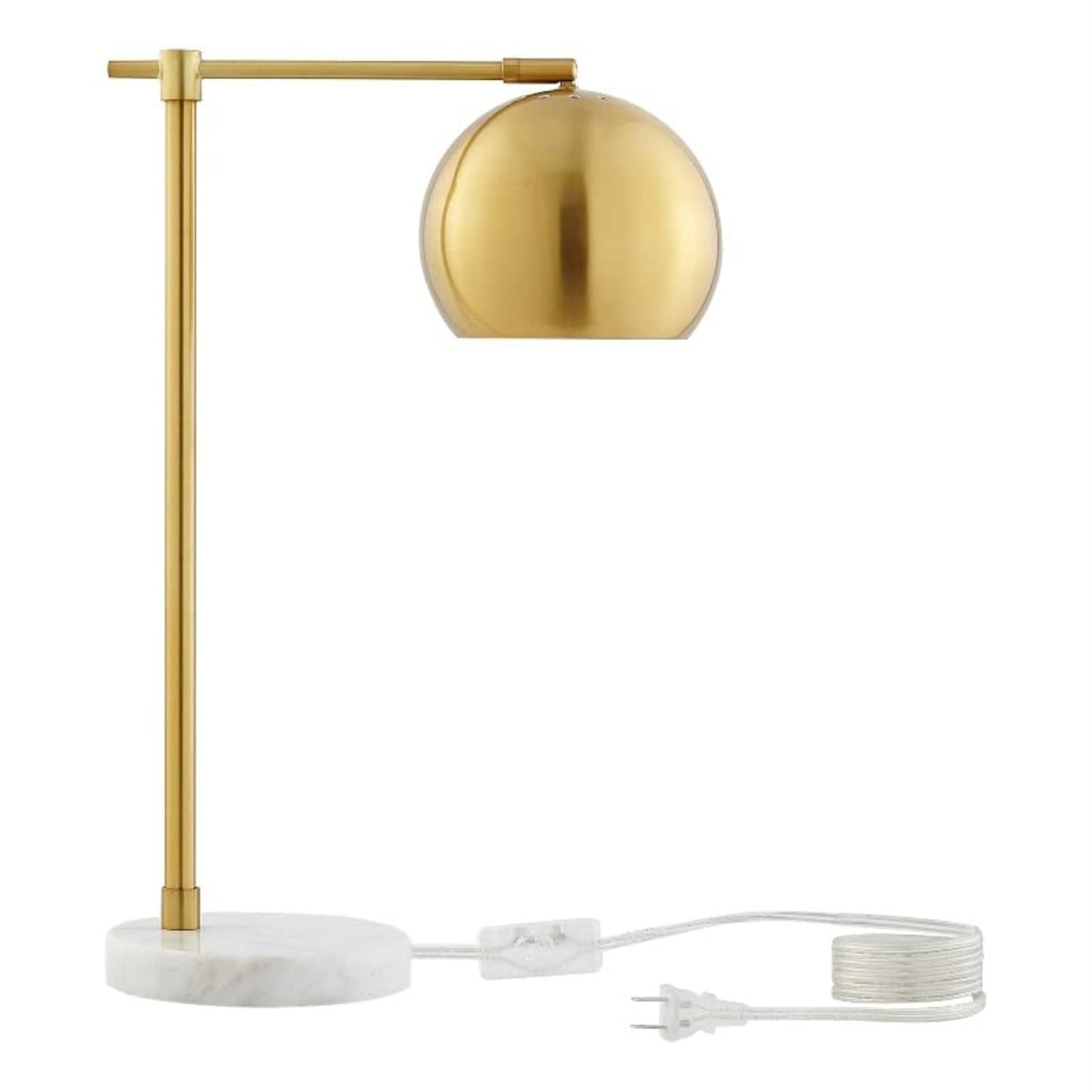 Kendric Table Lamp 5ft Power Cord, Marble Stone Base , Brass