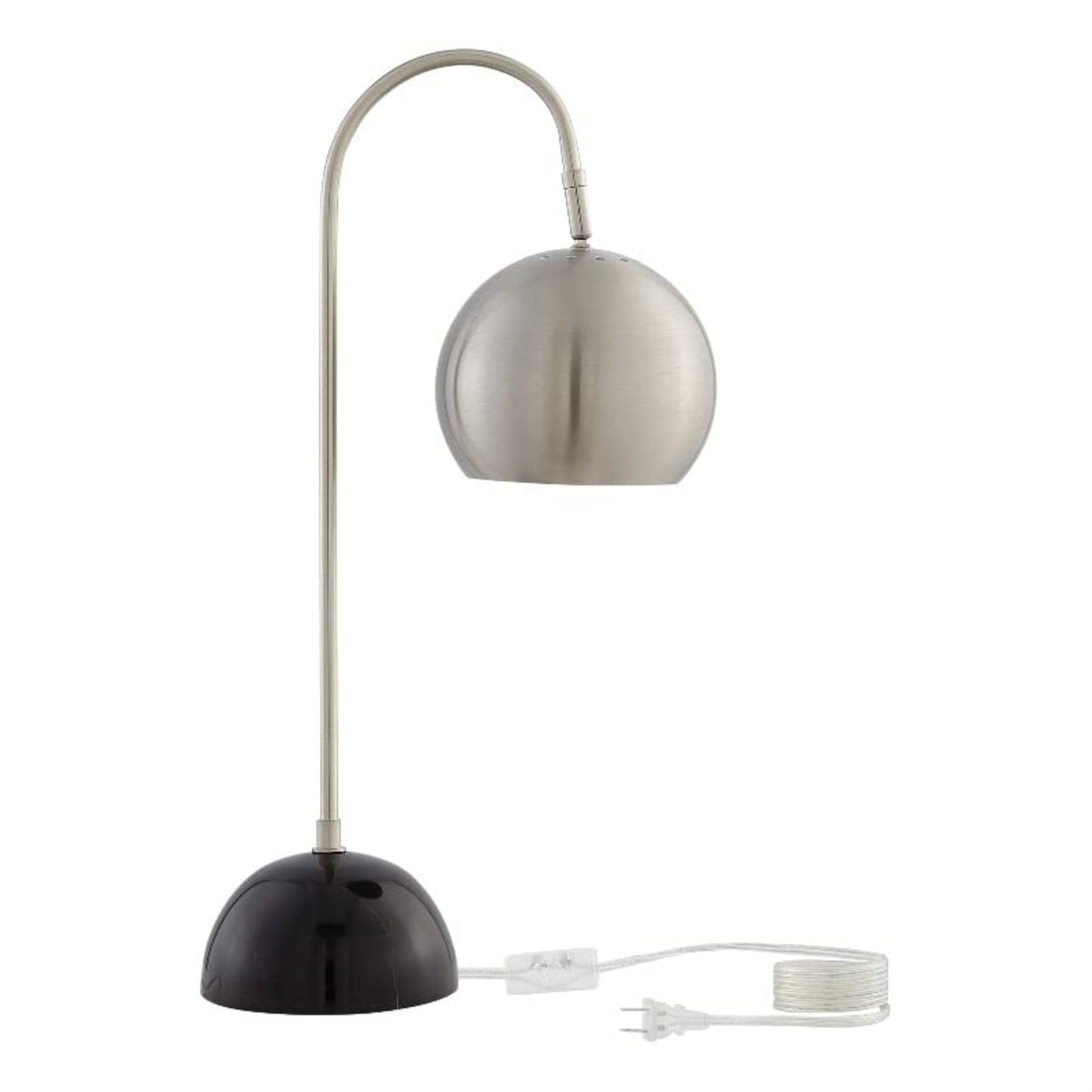 Ambar Table Lamp 5ft Power Cord, Marble Stone Base , Stainless Steel