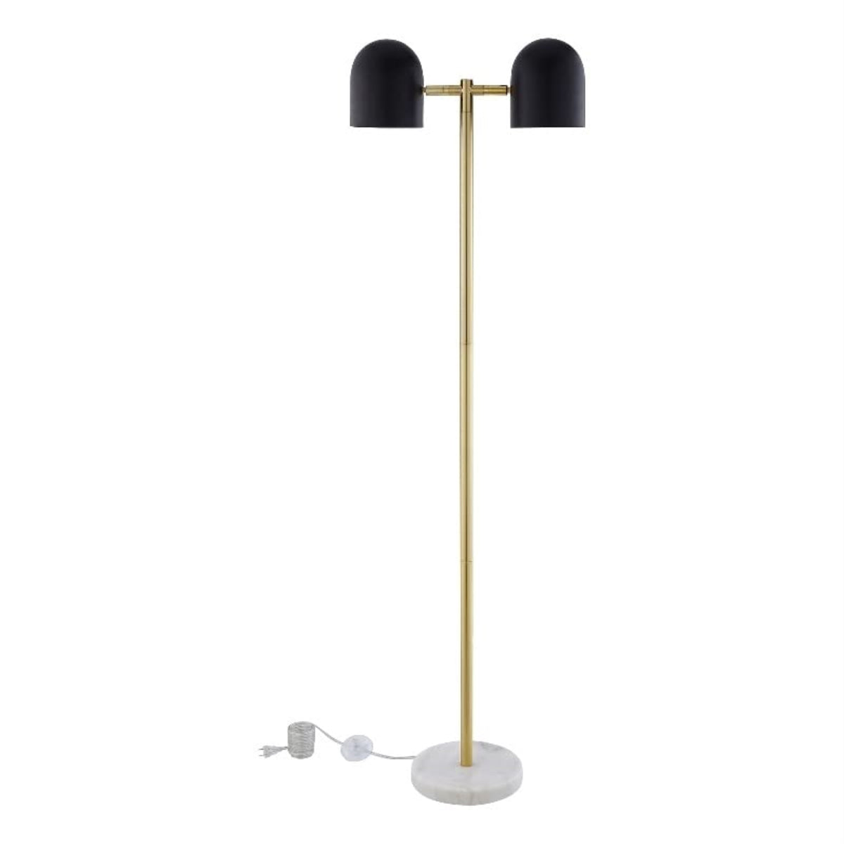 Kaylei Floor Lamp 6ft Power Cord, Foot Switch, 2 Lights , Black