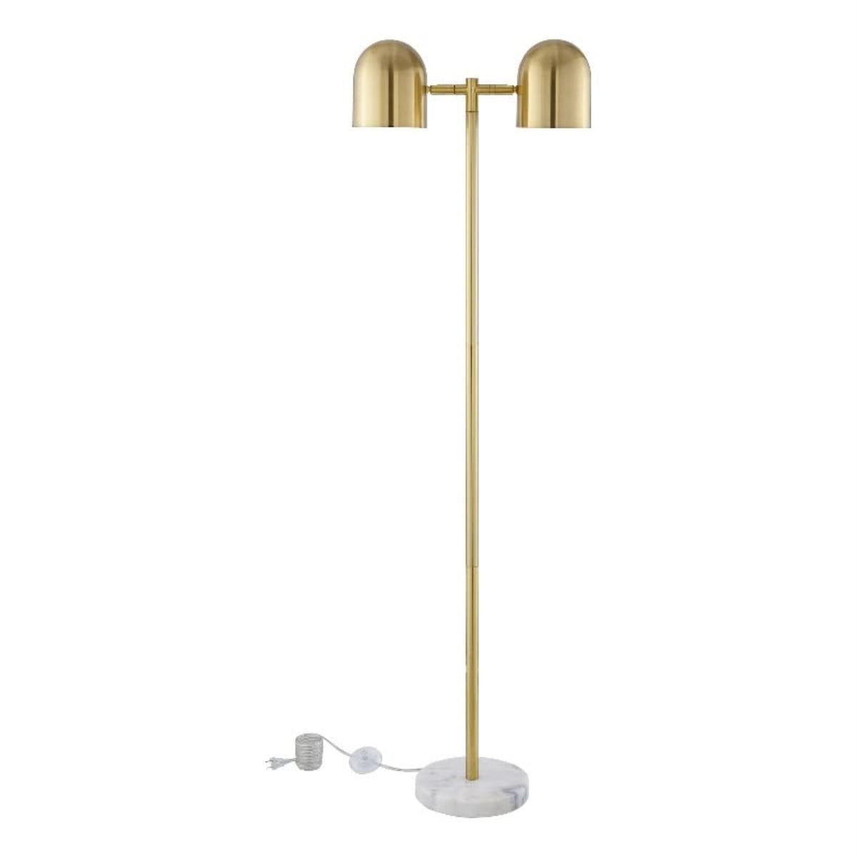 Kaylei Floor Lamp 6ft Power Cord, Foot Switch, 2 Lights , Brass