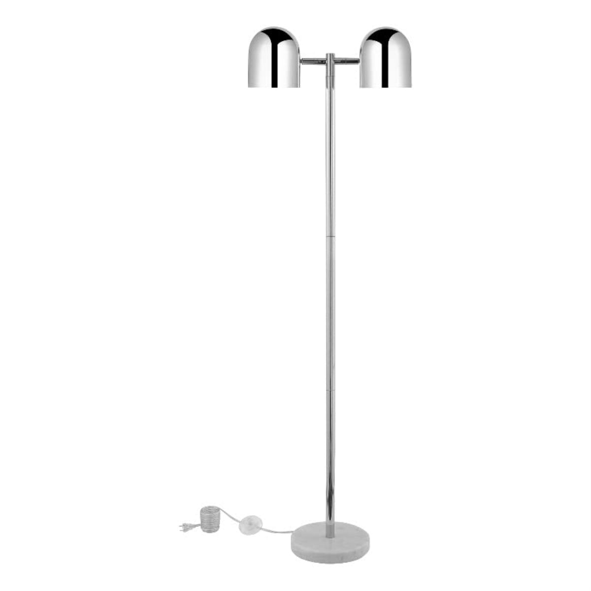 Kaylei Floor Lamp 6ft Power Cord, Foot Switch, 2 Lights , Chrome