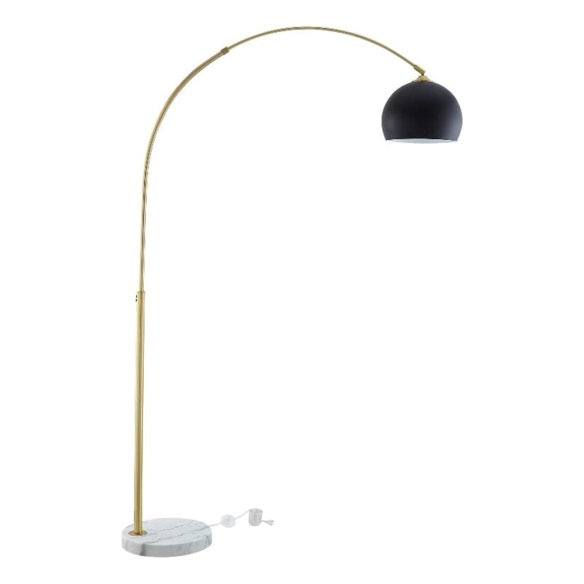 Lillia Floor Lamp 6ft Power Cord, Marble Stone Base , Black
