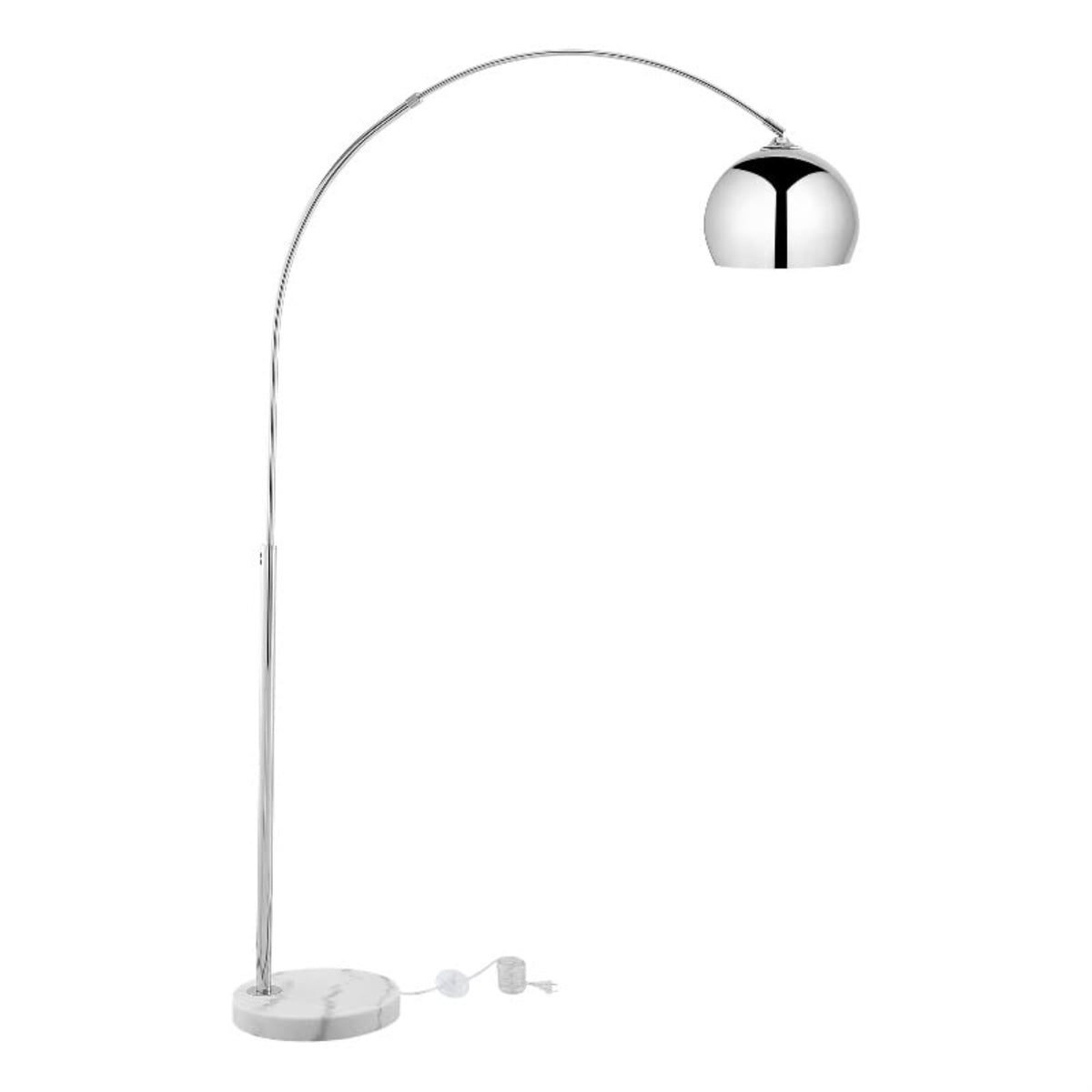 Lillia Floor Lamp 6ft Power Cord, Marble Stone Base , Chrome