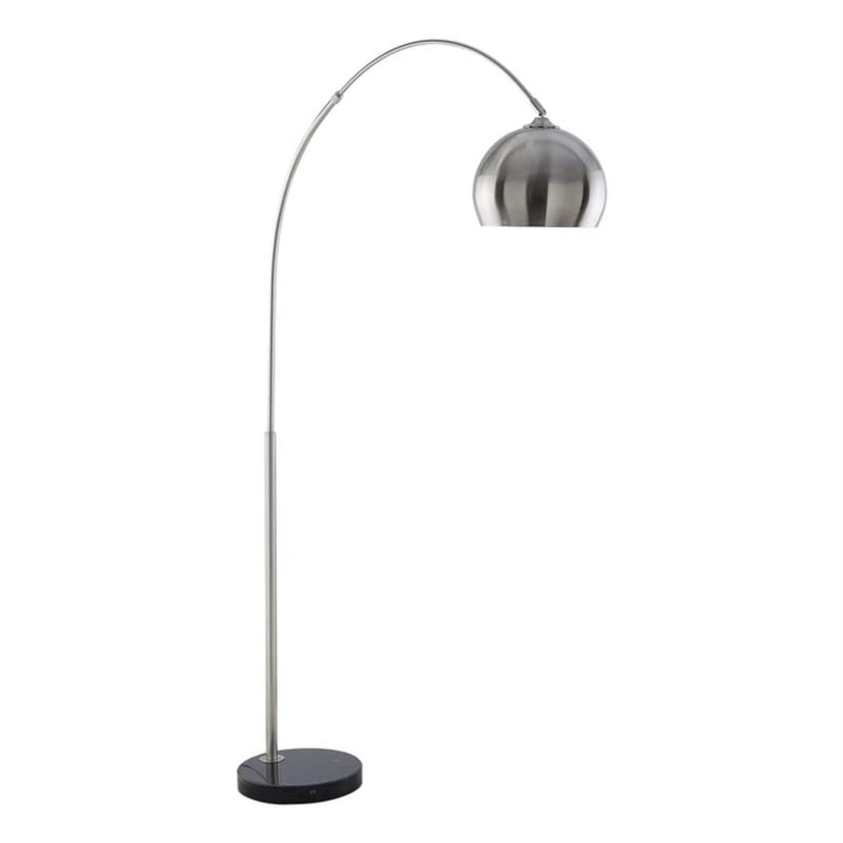 Lillia Floor Lamp 6ft Power Cord, Marble Stone Base , Stainless Steel