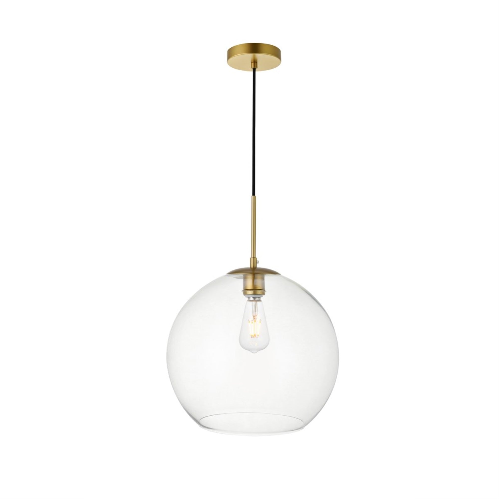 Baxter 1 Light Brass Pendant With Clear Glass