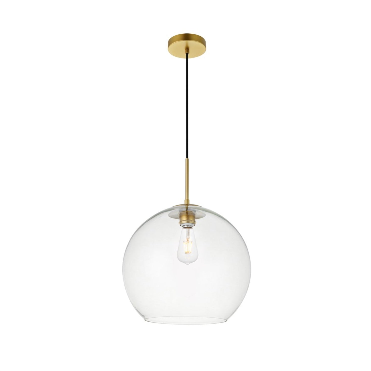 Baxter 1 Light Brass Pendant With Clear Glass