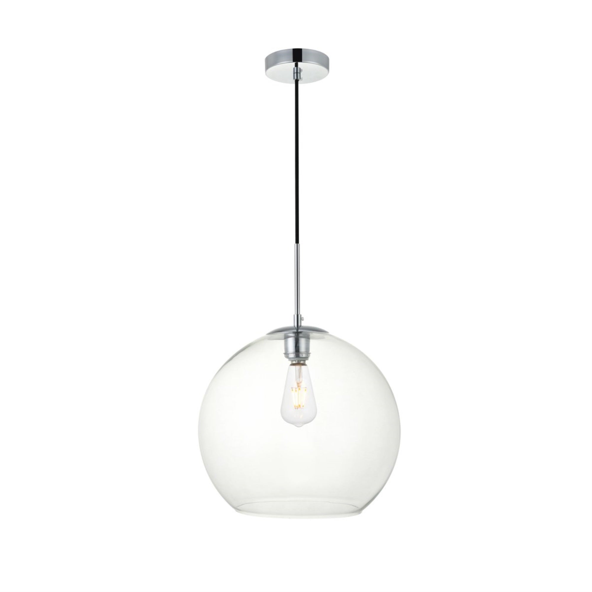 Baxter 1 Light Chrome Pendant With Clear Glass